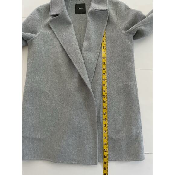 Theory Sileena Open Coat Women S Gray Cashmere Wool No Lining Luxurious - Picture 9 of 13